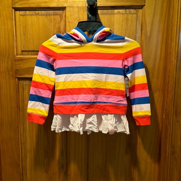 Tucker + Tate Animal Ear Ruffle Hem Striped Hoodie Size 4 NWT - Picture 2 of 8